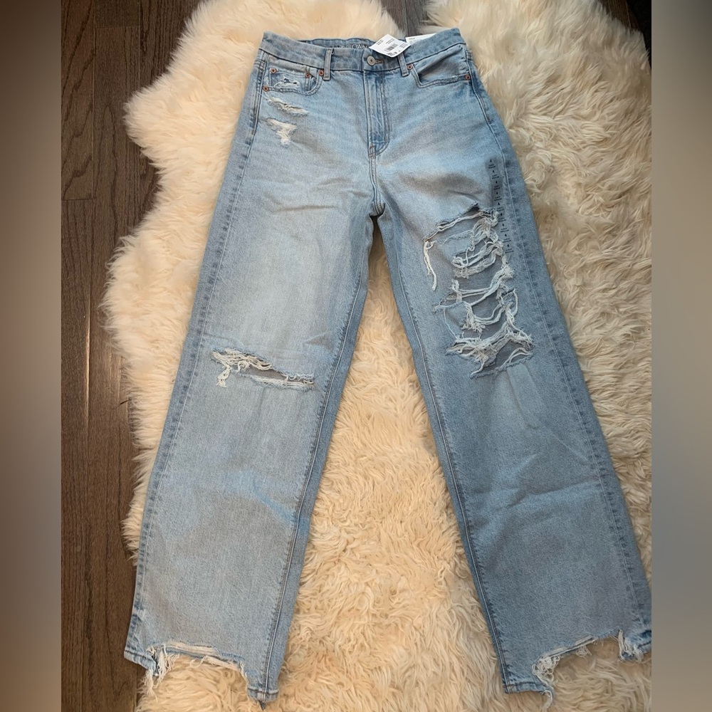 American Eagle 🌸 Curvy Baggy Straight Jeans (NWT)